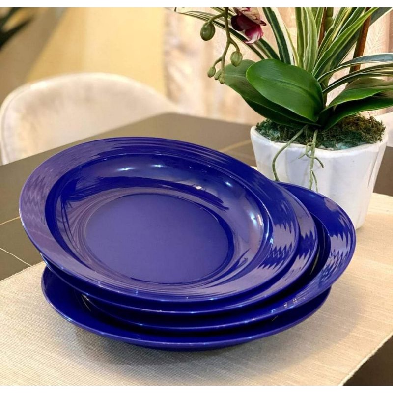 Royale Blue Plate Tupperware 4pcs Shopee Malaysia