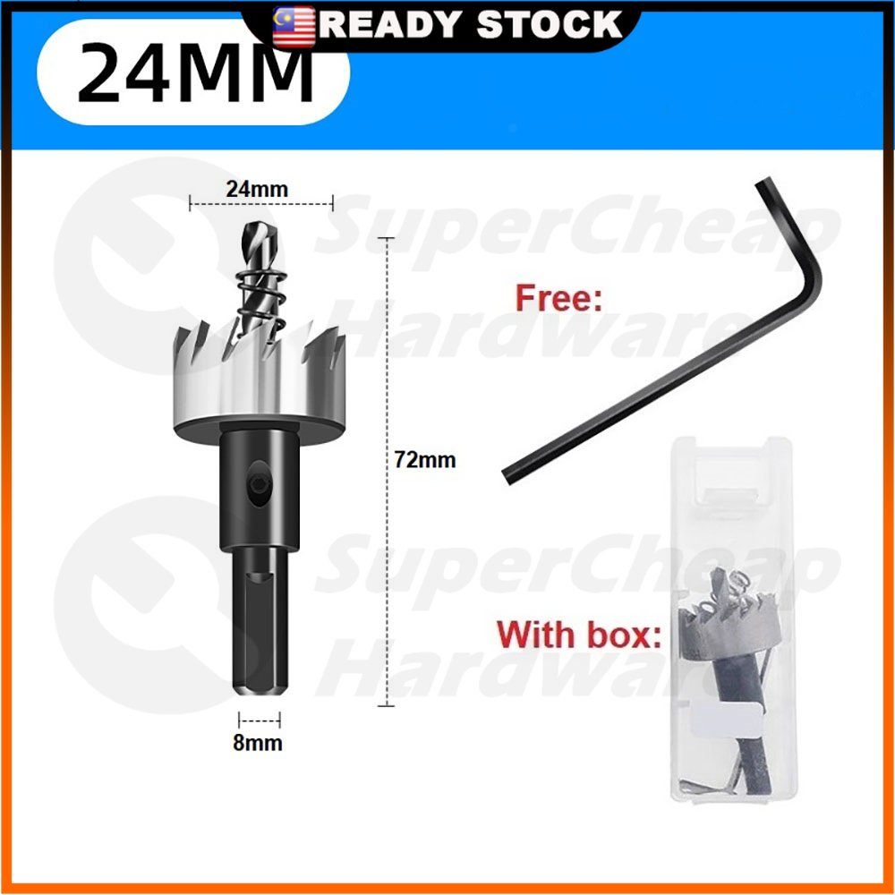 HSS Hole Saw 12mm75mm High Speed Steel Carbide Tip Drill Bit Hole