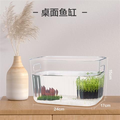 Acrylic Rectangular Aquarium Fish Tank 27cm x 15cm x 15cm塑料鱼缸超白透明水族箱 客厅 ...