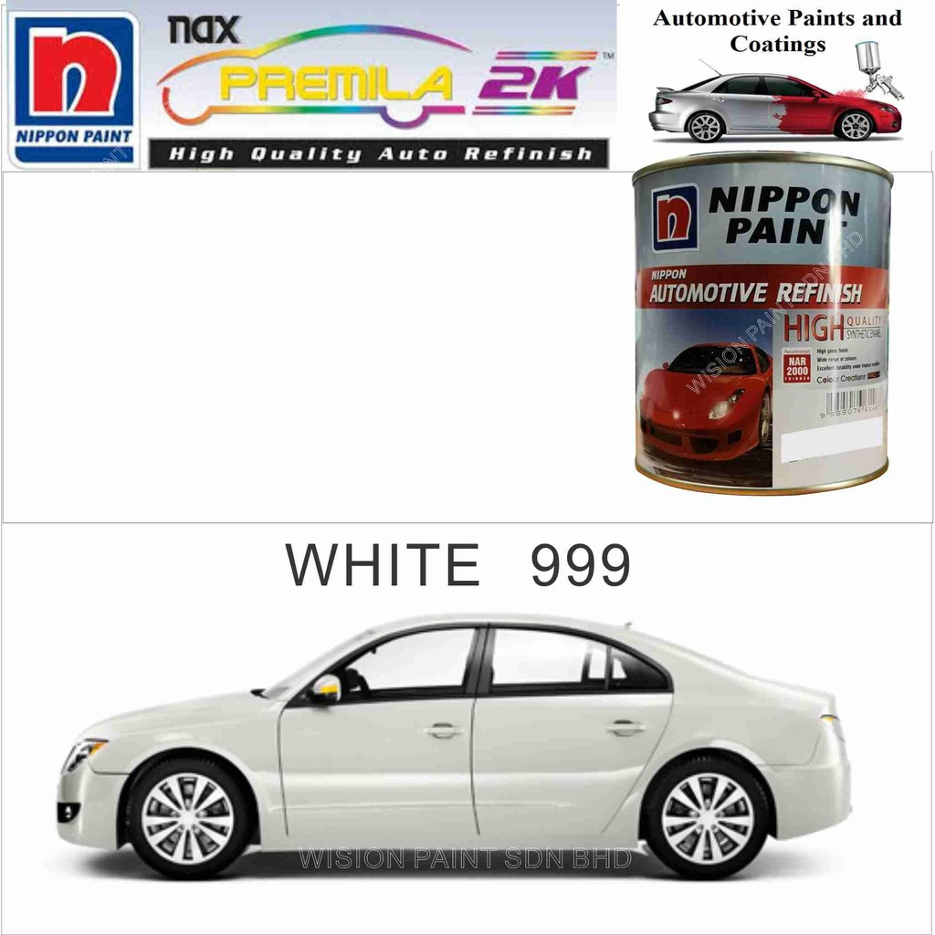 CAR PAINT / WHITE 999 ( 1L ) NIPPON AUTOMOTIVE REFINISH / CAR CARE