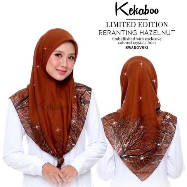 Tudung Kekaboo Limited Edition Reranting Hazelnut (Batu Swarovski ...