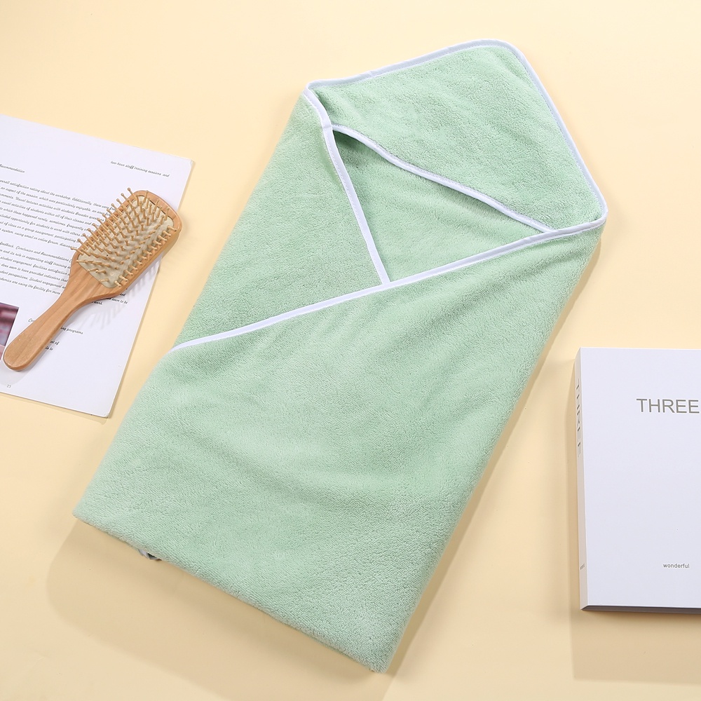 Hooded baby blanket hood swaddle bath towel flannel kids Newborn cotton