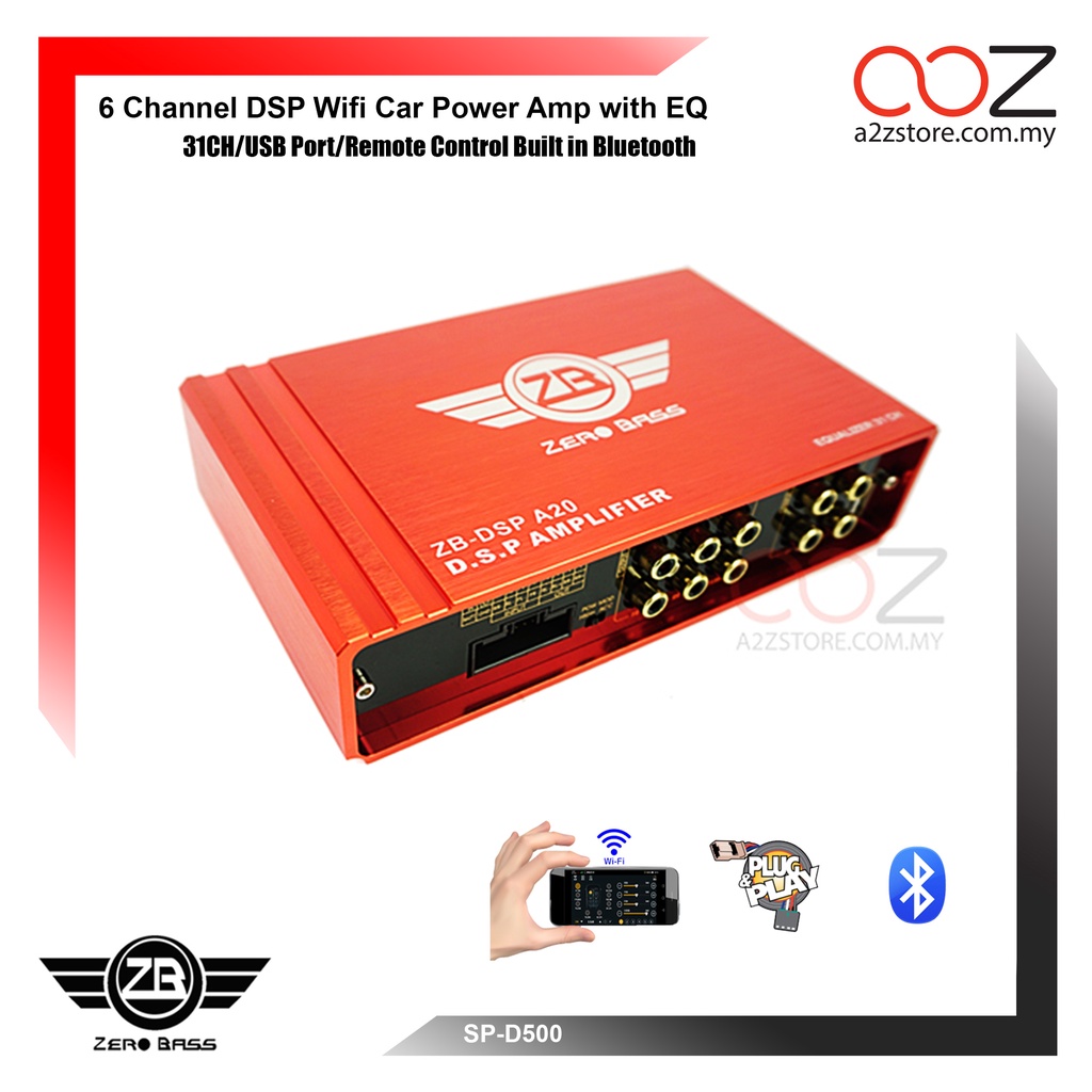 ZeroBass 6 channel (Digital Signal Processor) Wifi Car Power Amplifier