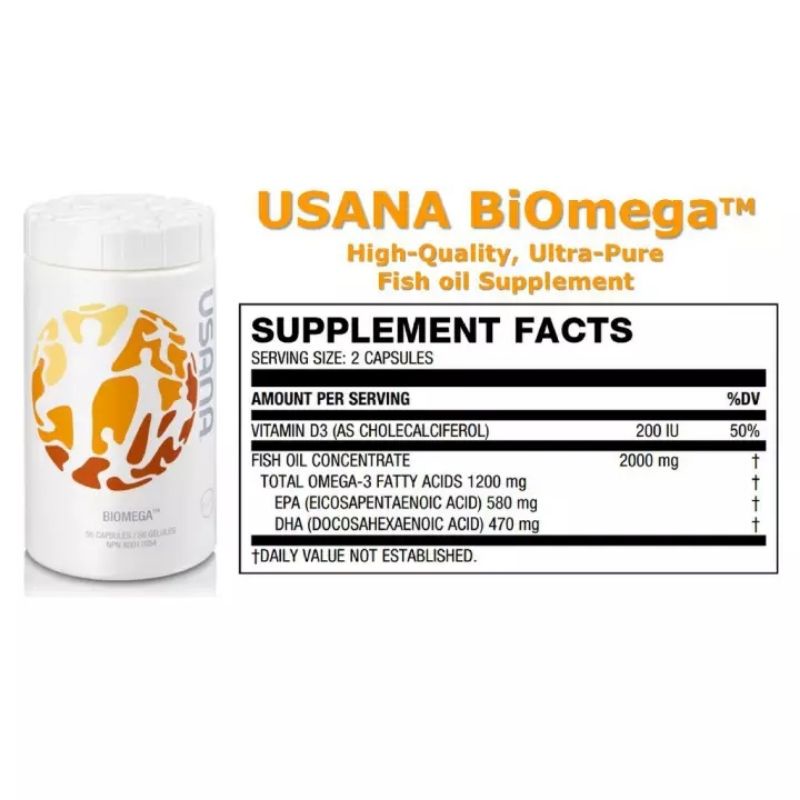 USANA Biomega III Plus Fish Oil 56 Capsules 3 Exp 10