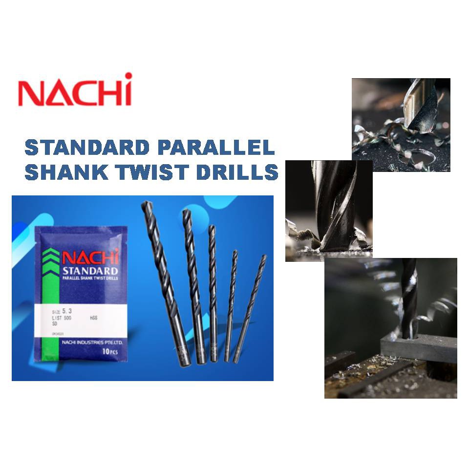[100 ORIGINAL] NACHI HSS DRILL BIT PARALLEL SHANK TWIST DRILL MATA