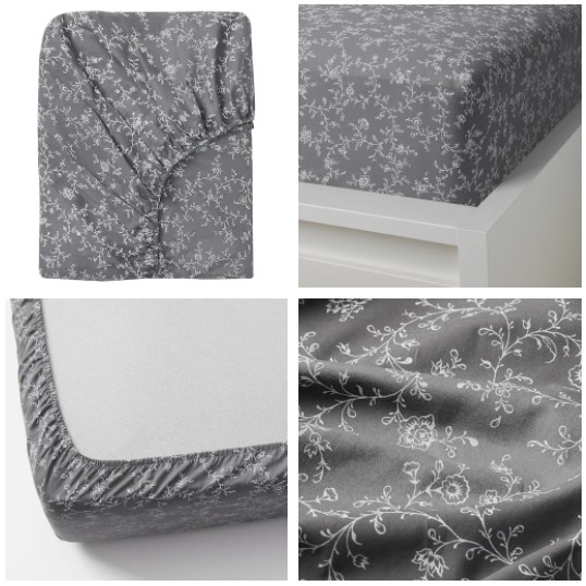 IKEA KOPPARANKA Fitted Bed sheet Queen Size / Cadar Floral Pattern