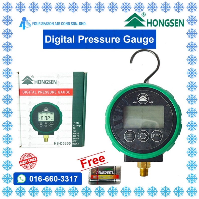 Digital Pressure Gauge HSD5300 R134a / R410a / R134yf / R22 / R32