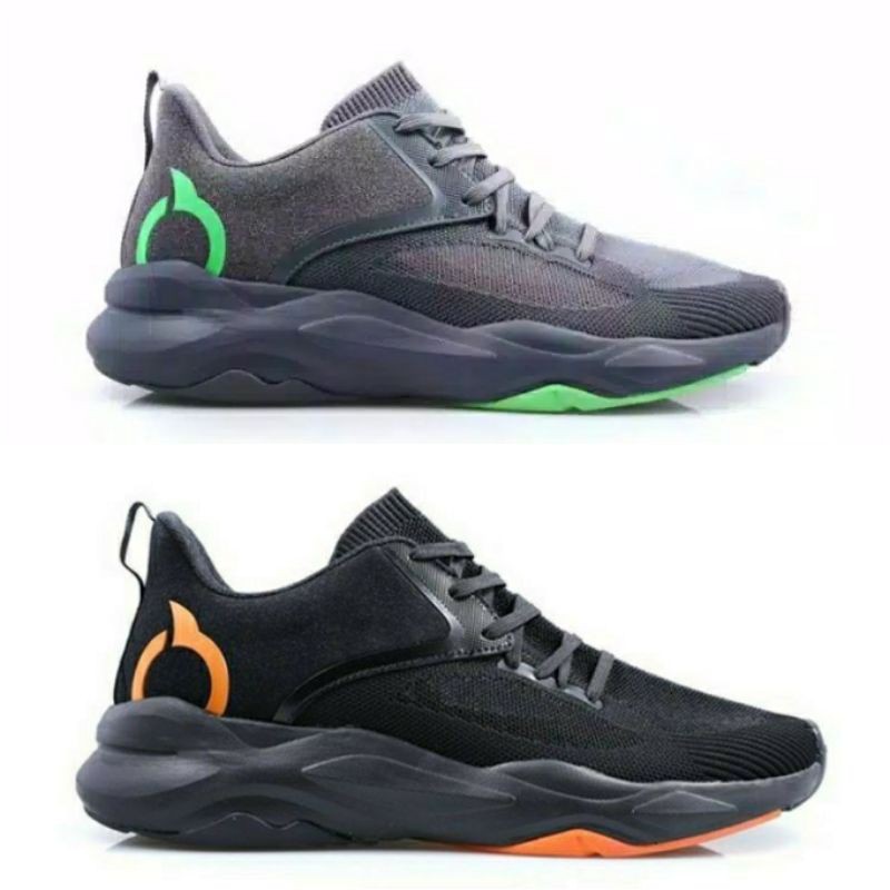 Genzo Light Gray Black Orange Ortuseight Running Shoes Shopee Malaysia
