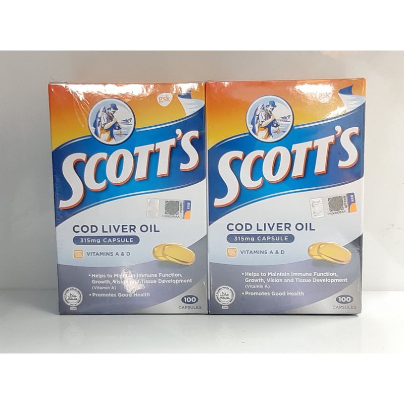 Scott's COD LIVER OIL 315MG CAPSULE -100'Sx2 | Shopee Malaysia