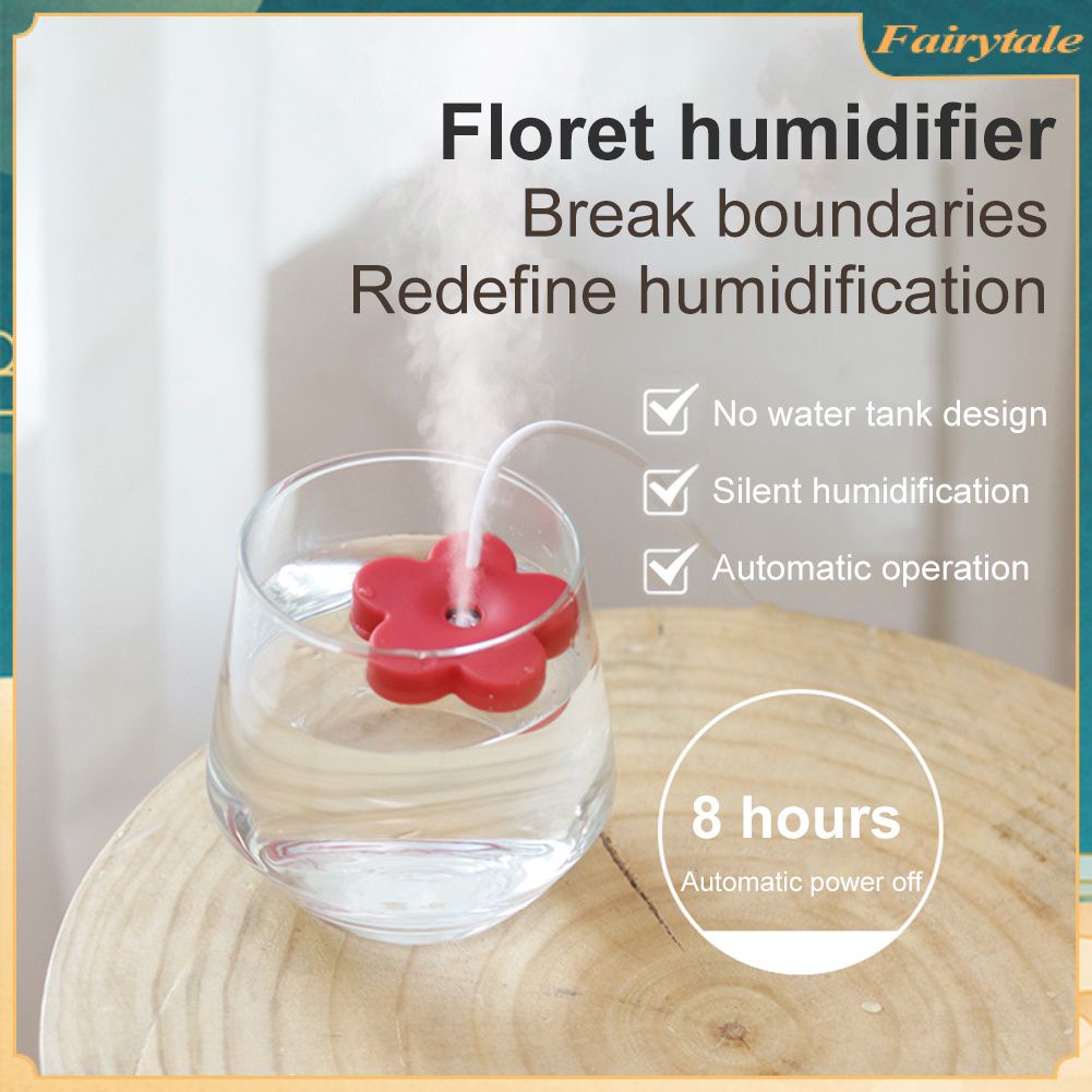 Flower Humidifier USB Portable Air Atomizer Timing 8hour Mini