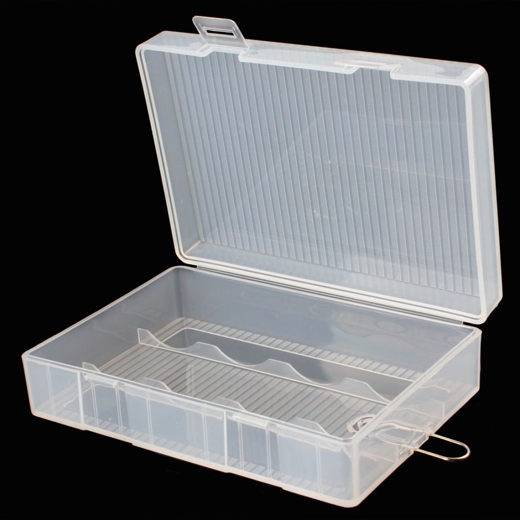 Transparent Portable Hard Plastic Battery Holder Case Storage Box For 4