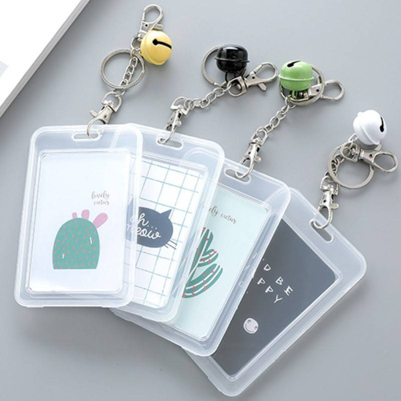 ID Badge Card Holder Double Sided Vertical Clear Vinyl ID Pass