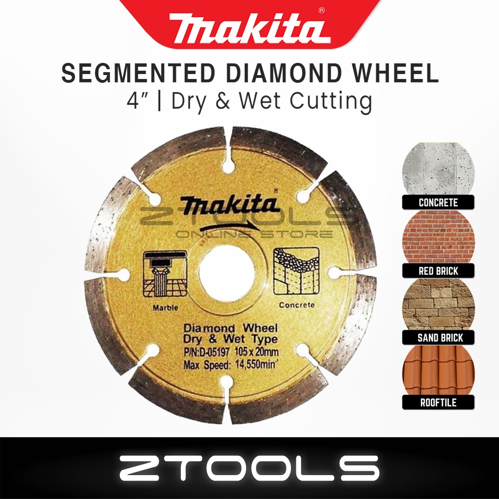 (1pc) Makita 4" Diamond Saw Blade Dry & Wet Cutting Disc Marble Cutter Brick / Concrete