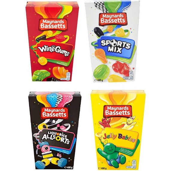 Maynard Bassetts Gummy Candy Gift Box Pack (400g) - Jelly Babies / Sour ...