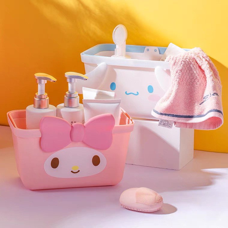 Ready Stock! Miniso sanrio Storage Basket Hello Kitty/My Melody/Pompompurin/ Cinnamoroll 可爱美乐蒂/玉桂狗/凯蒂猫/布丁狗手提蓝卡通居家收纳