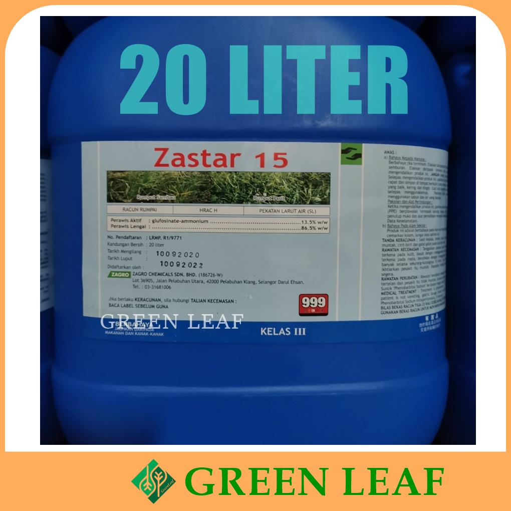 Zastar 15 20L Glufosinate Ammonium 13.5 GA Racun Rumput Seperti Basta