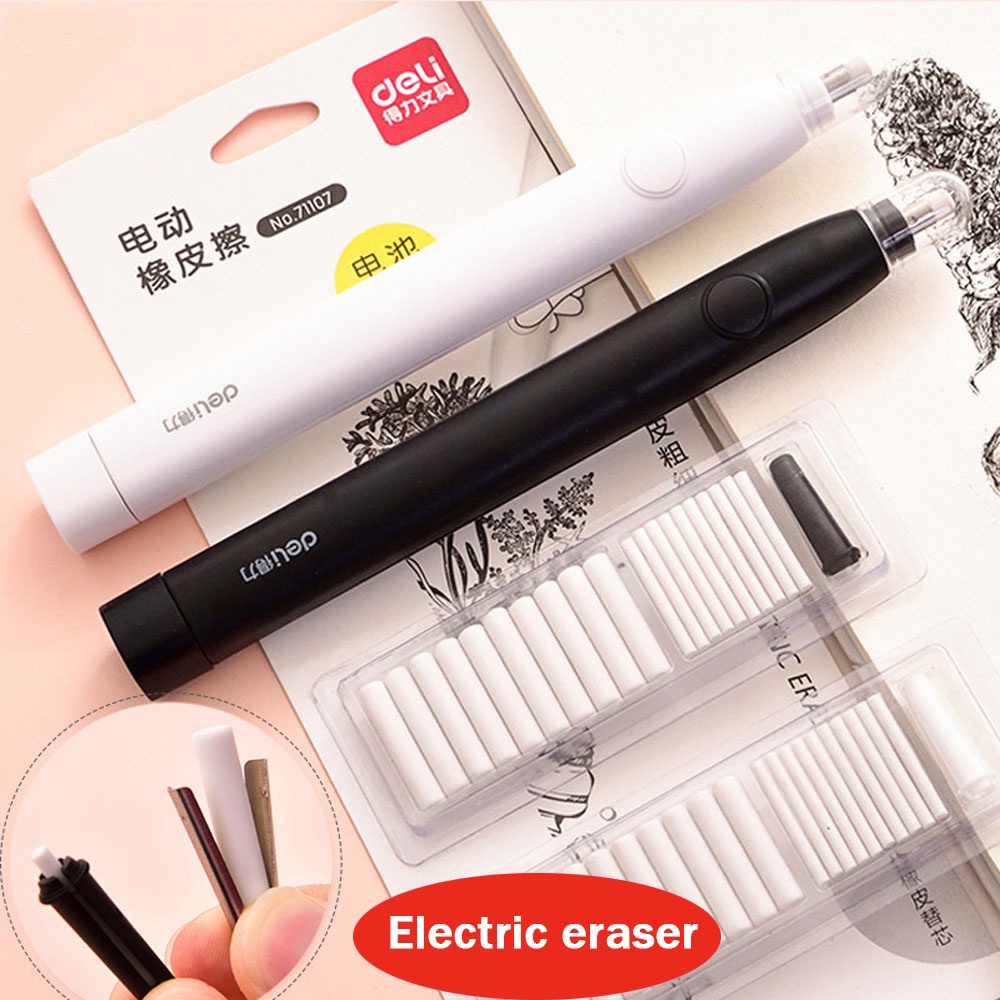 Deli Students Electric Eraser Art Drawing Eraser With Refills