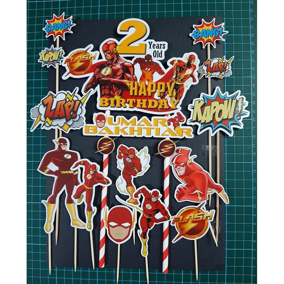 FLASH Custom Cake Topper Happy Birthday Laminated Material Malaysia ...