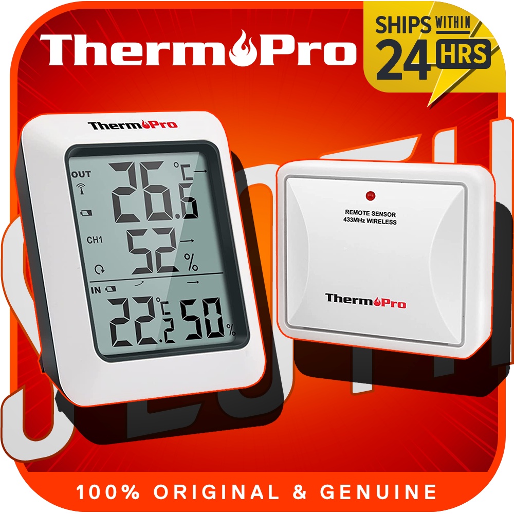 ThermoPro TP60S Digital Hygrometer Indoor Outdoor Wireless Thermometer