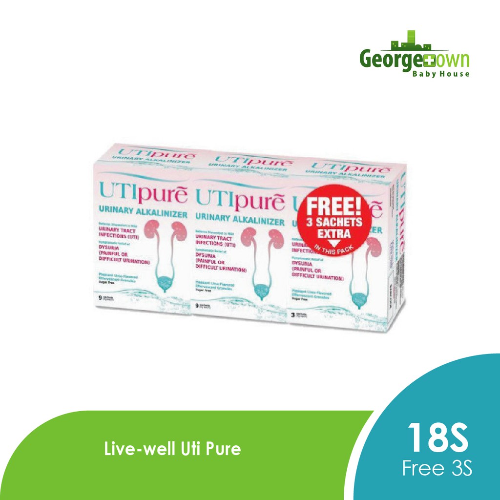 Livewell UTIpure Urinary Alkalinizer Sachets 2x9'S FREE 3'S (GTG