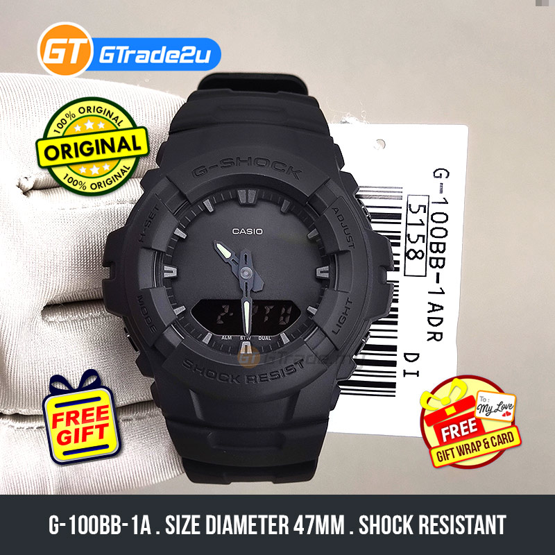 G Shock G 100BB 1A G100BB 1A Analog Digital All Black Watch Black Resin Band READY STOCK Shopee Malaysia