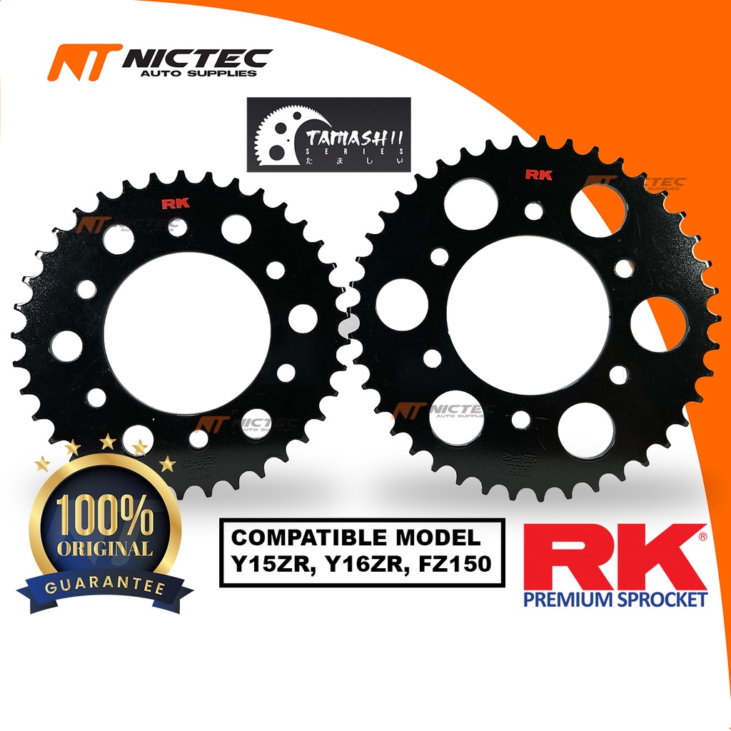 RK TAMASHII SPROCKET 415 HARDEN STEEL BLACK Y15ZR Y16ZR FZ150 14T15T