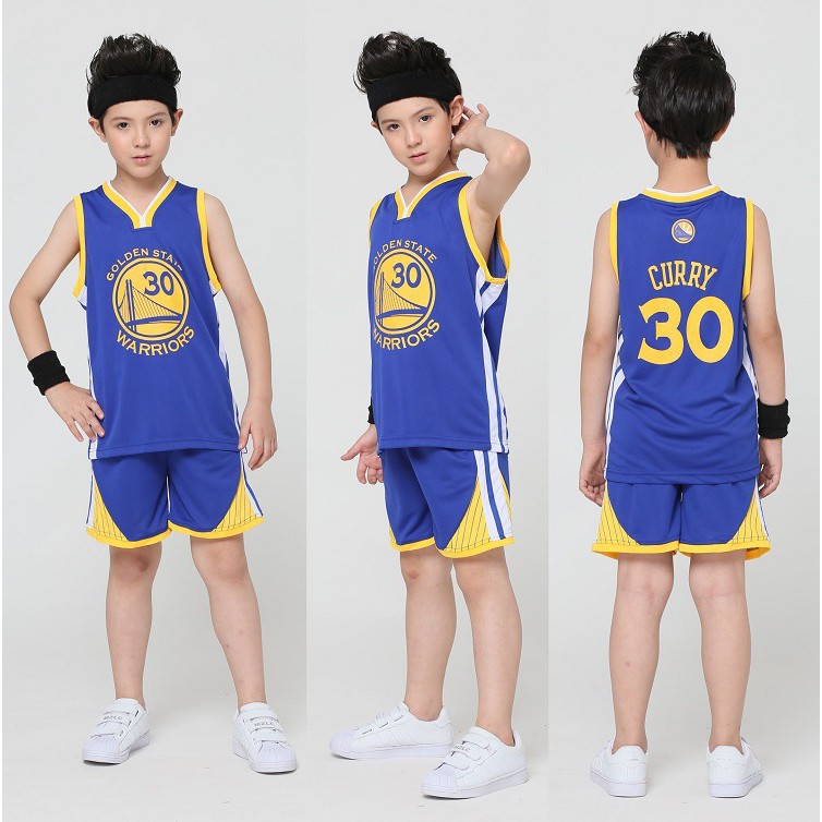 Golden State Warriors No.30 Stephen Curry Jersey Sets Kids Basketball Clothing Shopee Malaysia