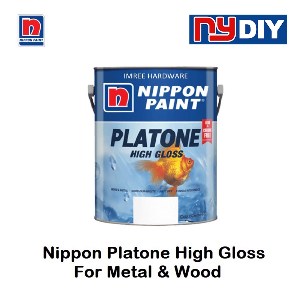 1L Nippon Paint Platone High Gloss Wood & Metal Paint Cat Minyak Kayu ...