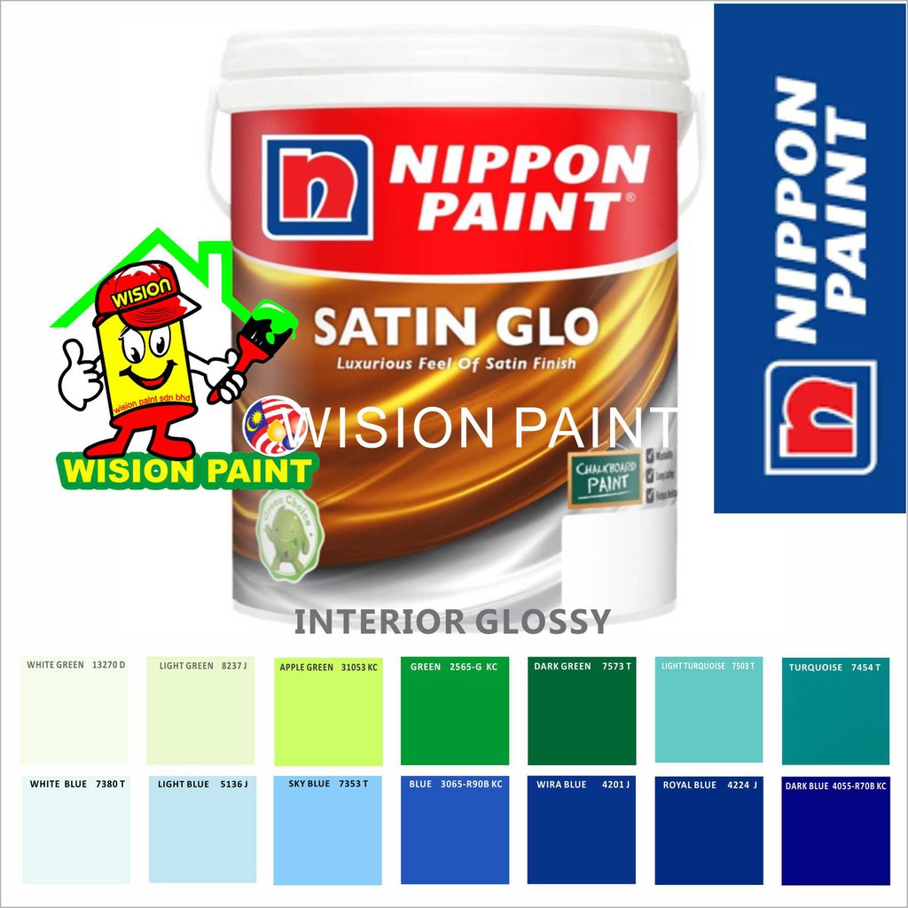 NIPPON Satin Glo ( 1L ) Indoor Shinning Finishing Water Based Wall ...