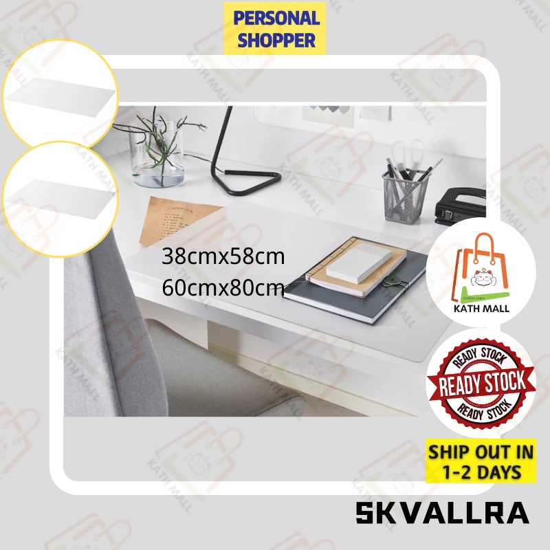 SKVALLRA Desk pad white transparent I Pelapik meja Shopee Malaysia