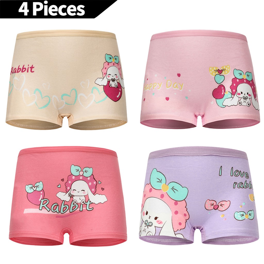 New Design 4 In 1 Cotton Child Underwear Soft Panties Girl Printed Cute ...