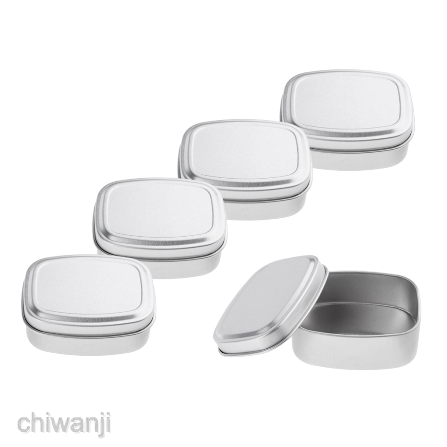 [ChiwanjifcMY] 5pcs 80g Aluminium Tin Box with Lid Empty Can Storage ...