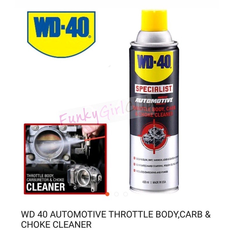 WD40 AUTOMOTIVE THROTTLE BODY CARB,CHOKE CLEANER 450ml WD40 WD40 100