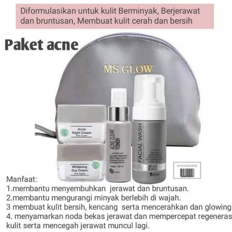 Acne Face Package 4 Items Ms Glow Original Facial Package | Shopee Malaysia