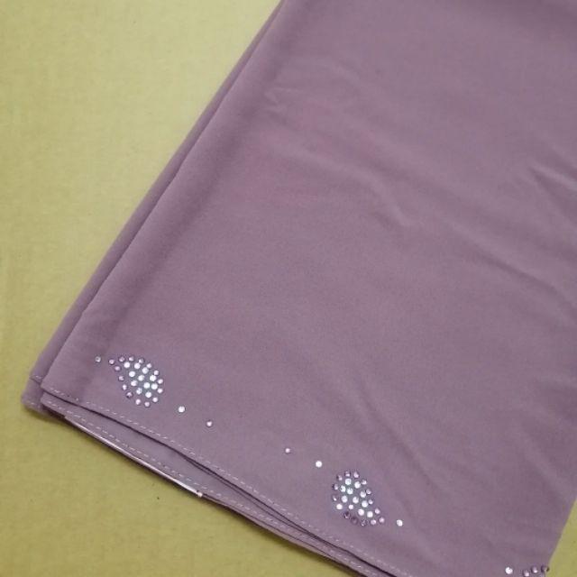 Ironless Instant Shawl Manik🔥🔥Premium Rhinestone chiffon soft lembut 🇲🇾