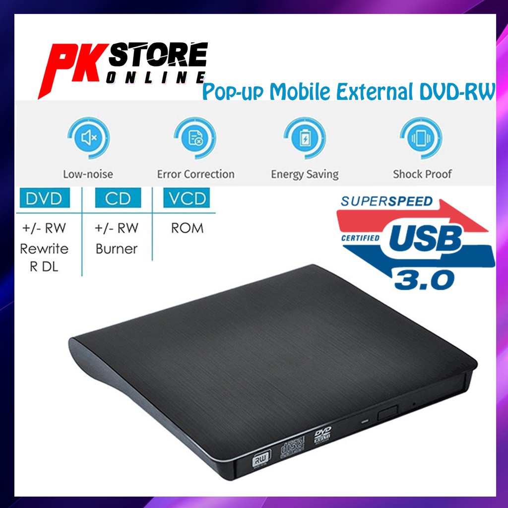 9.5MM USB 3.0 POP-UP MOBILE EXTERNAL DVD-RW PORTABLE DRIVE ODD EXTERNAL ...
