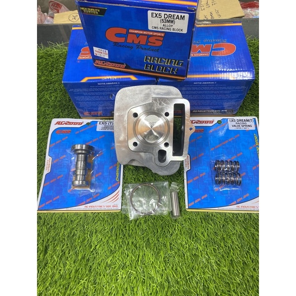 CMS RACING BLOCK COMBO SET HONDA EX5 DREAM WAVE100 53mm BLOCK RACING ...