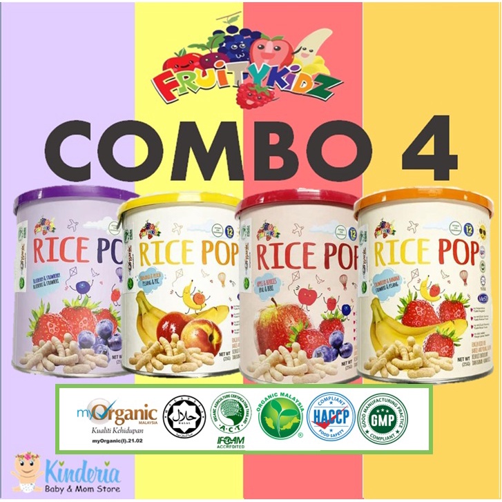 Combo pack of 4 FRUITYKIDZ Organic Rice Pop (25G) | Shopee Malaysia