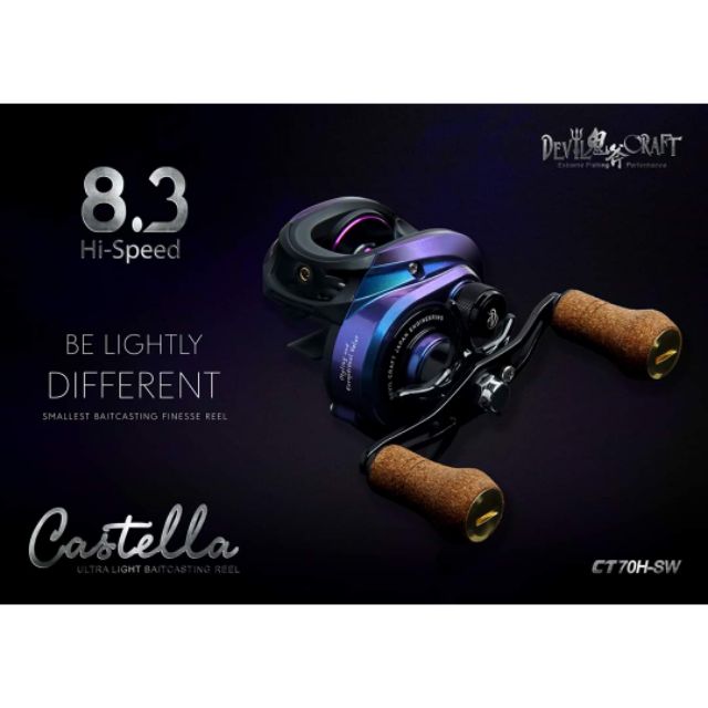 DEVIL CRAFT CASTELLA 70H-SW ULTRA LIGHT BAITCASTING REEL