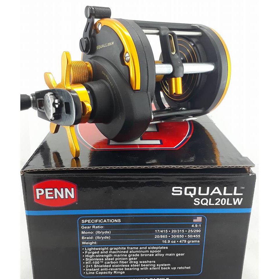 PENN SQUALL LEVELWIND SQL20LW (RIGHT) CONVENTIONAL REELS | Shopee