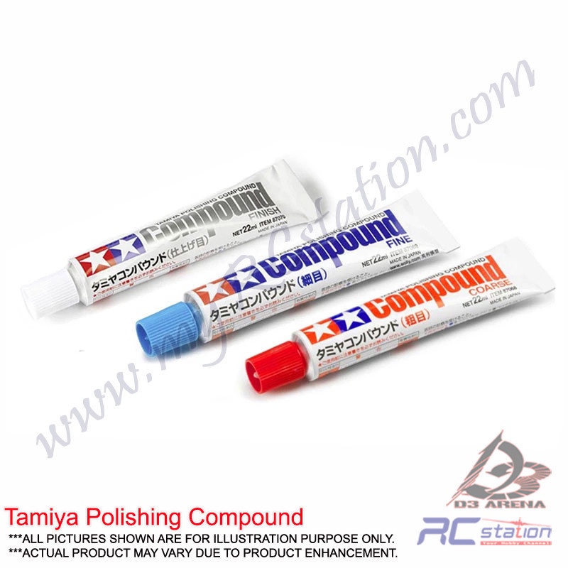 Set De Composés De Polissage TAMIYA (Fin, Finish, Coarse) - Pour Modélisme Plastique, Fabriqué Au Japon