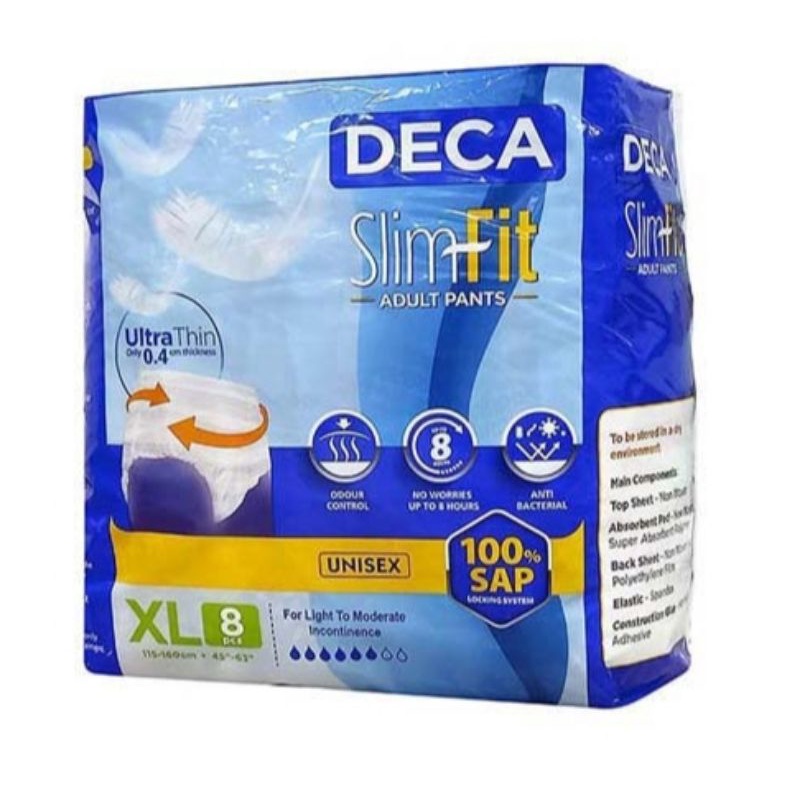 Deca Slim Fit Adult Pants M 10s/L 9s/XL 8s Incontinence Diaper | Shopee ...