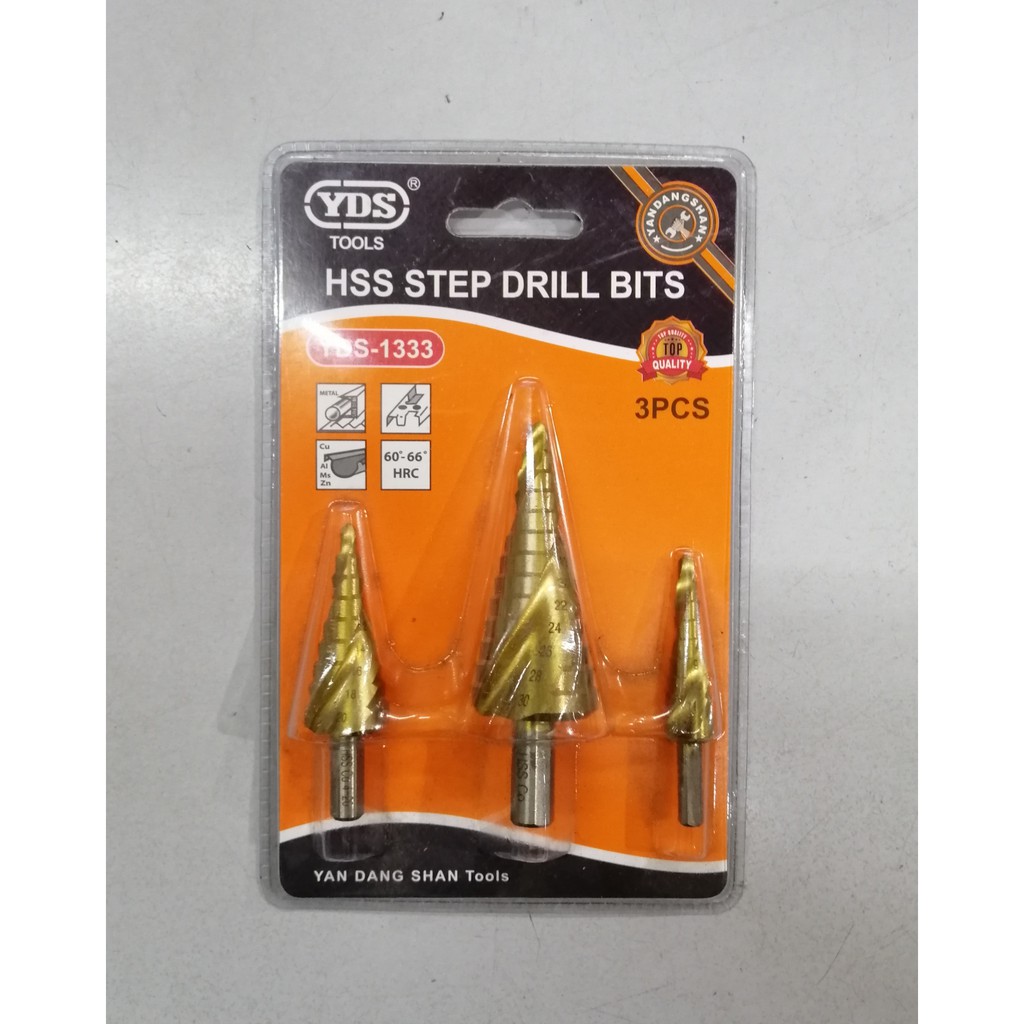 (READY STOCK) YDS TOOLS YDS-1333 HSS Step Drill Bits (3pcs) | Shopee ...