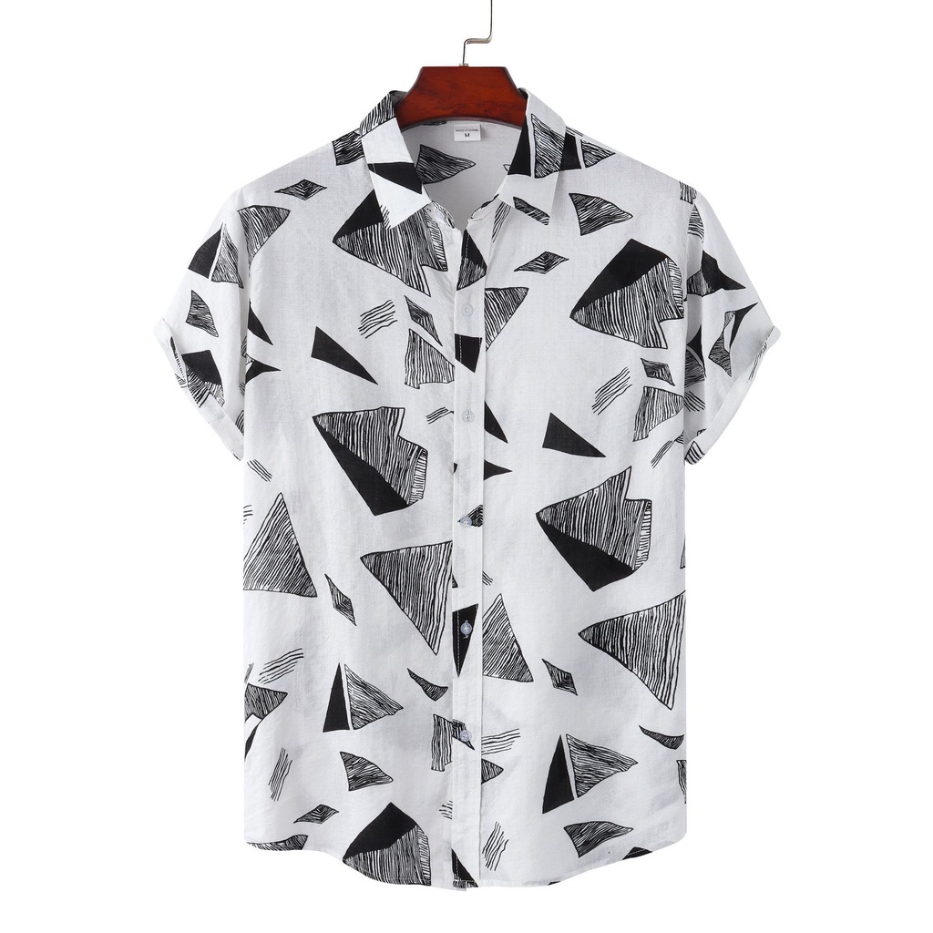 Men's 2022 Shirt Summer New Printed Short-sleeved Malay Shirt Men's ...