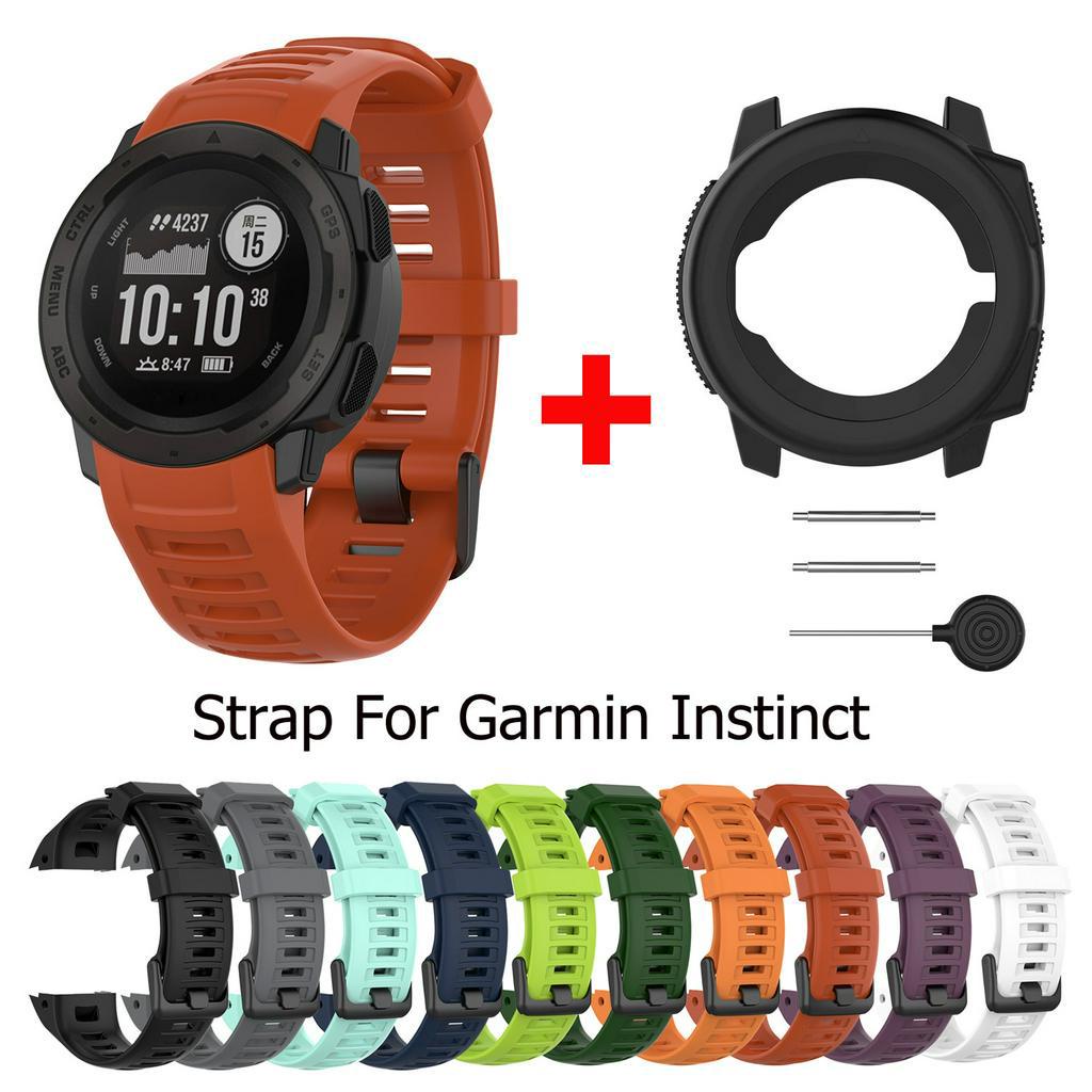 Silicone Wristband For Garmin Instinct Smart Watch Band Strap Replacement Bracelet For Garmin Instinct With Protetive Case Cover Shopee Malaysia