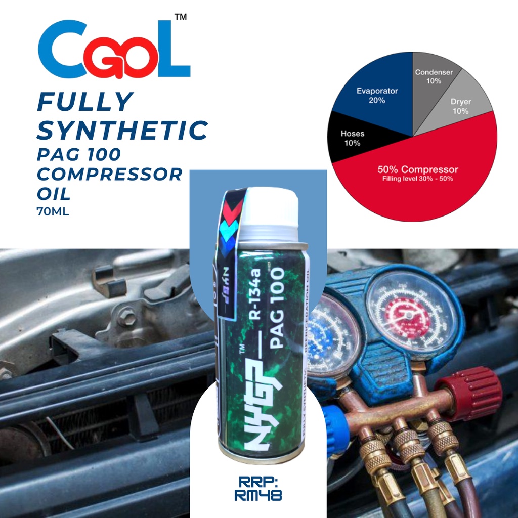 NyGp Fully Synthetic R134 PAG100 ( Same ND OIL9 ND9) 4469632040 Car