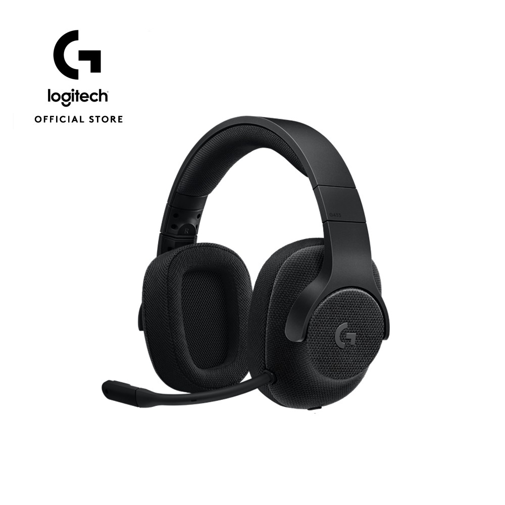 Logitech G433 Wired Gaming Headset Black 7.1 Surround Sound DTS Headphone X 40 mm Pro G Audio Drivers