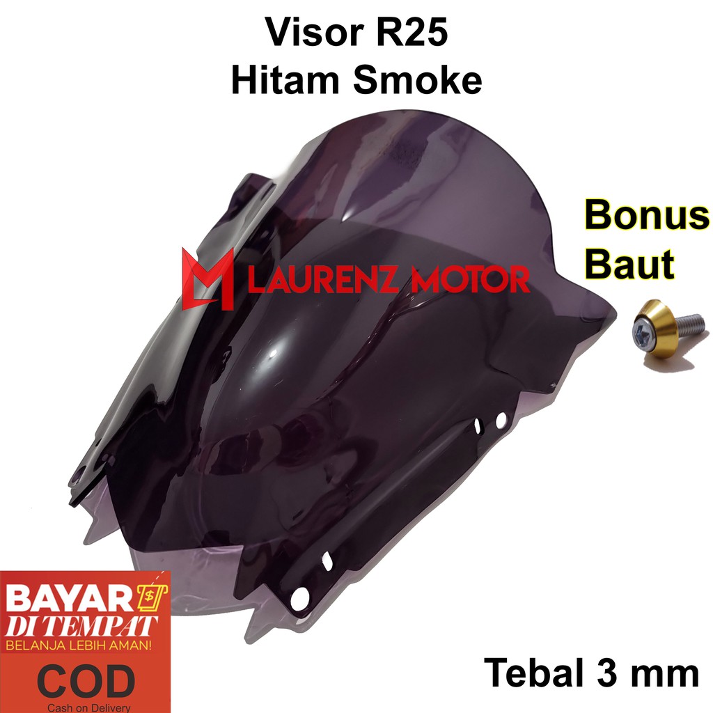 Yamaha R25 R 25 Windshield Visor Glass Black and Clear Jenong | Shopee ...
