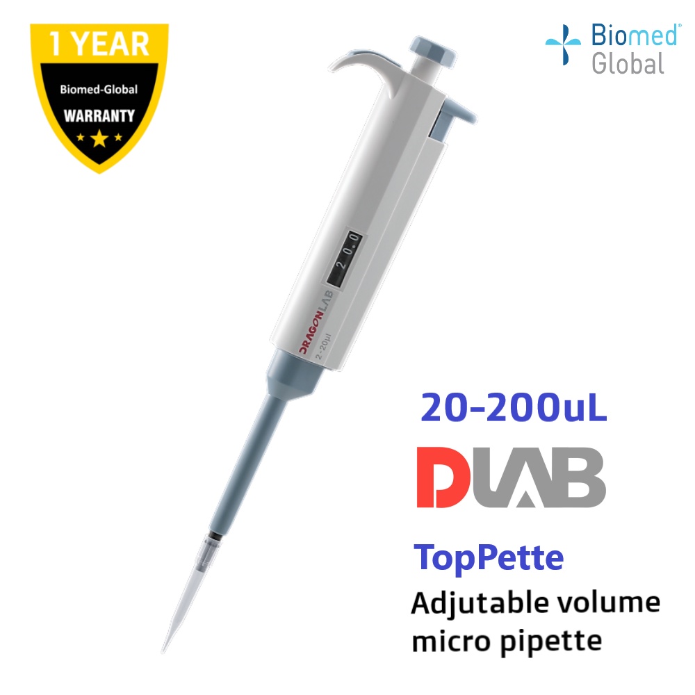 DLAB TOP-PETTE Single Channel Adjustable Volume Micro-Pipette, from 0 ...