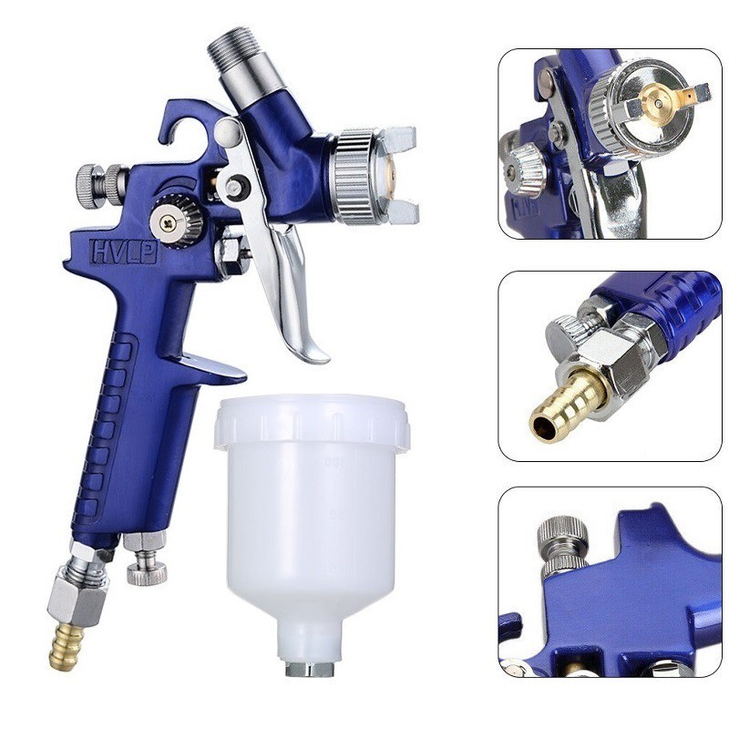 H2000 Professional Air Sprayer Pneumatic Spray Gun Gravity Feed HVLP ...